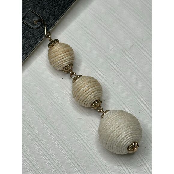 Walmart Tan & White 3 Inch Ball Dangle - Picture 4 of 5